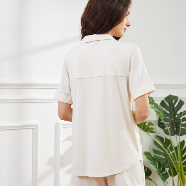 Cream Notch Collar Shorts PJ Set – AYRISTA