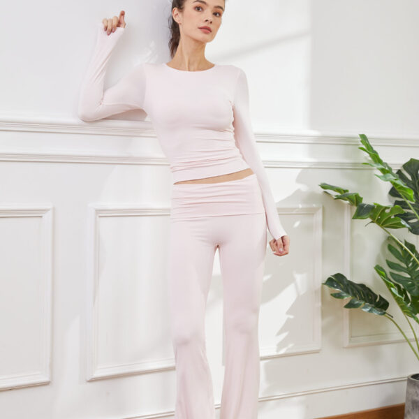 Fold-over Flare Pant- AYRISTA pink